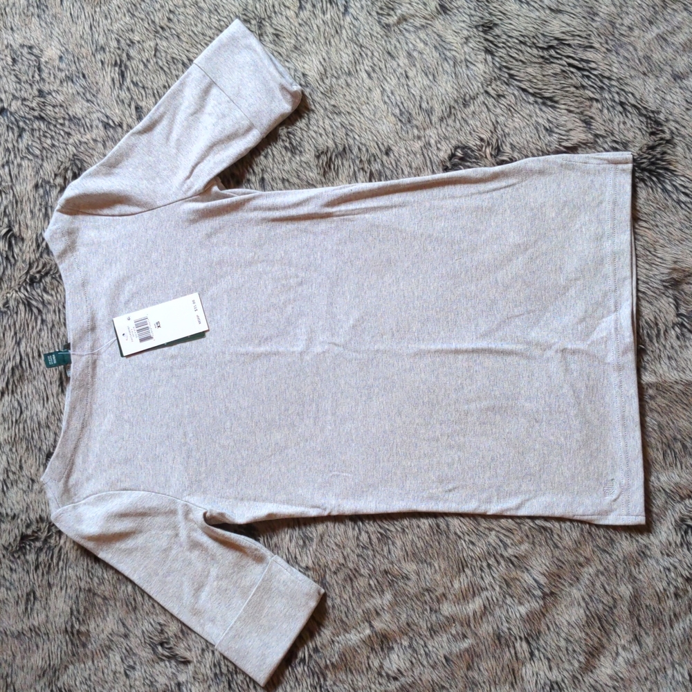 Ralph Lauren Grey Cotton Rolled Sleeve T Shirt